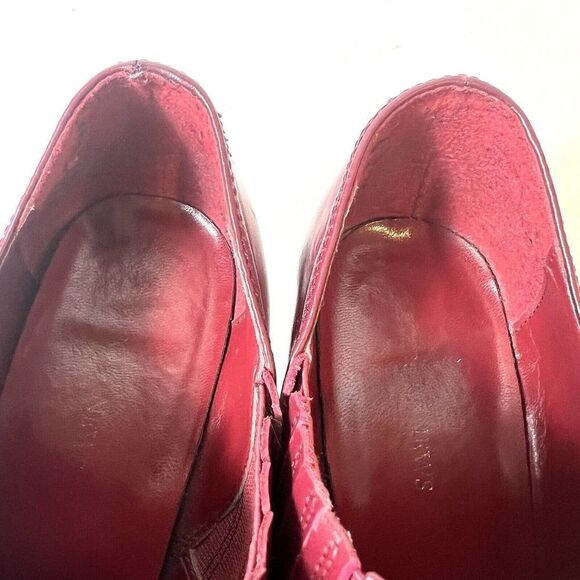 Newport News Burgundy Leather Victorian Style High Heel Womens Size 9.5M Lace Up - Picture 6 of 10